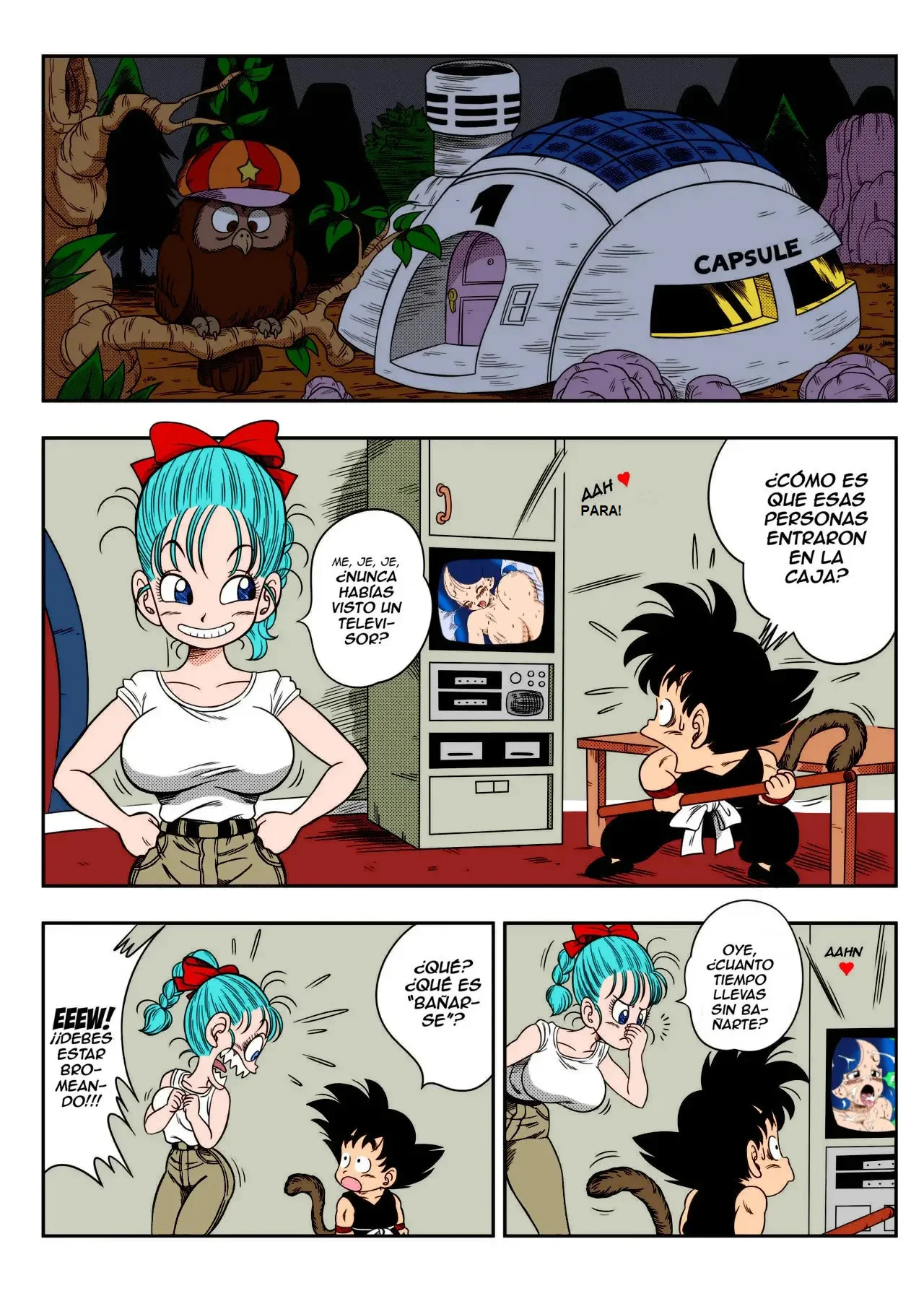 Bulma desnuda en la ducha